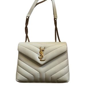 Yves Saint Laurent Ivory Quilted Crossbody Bag